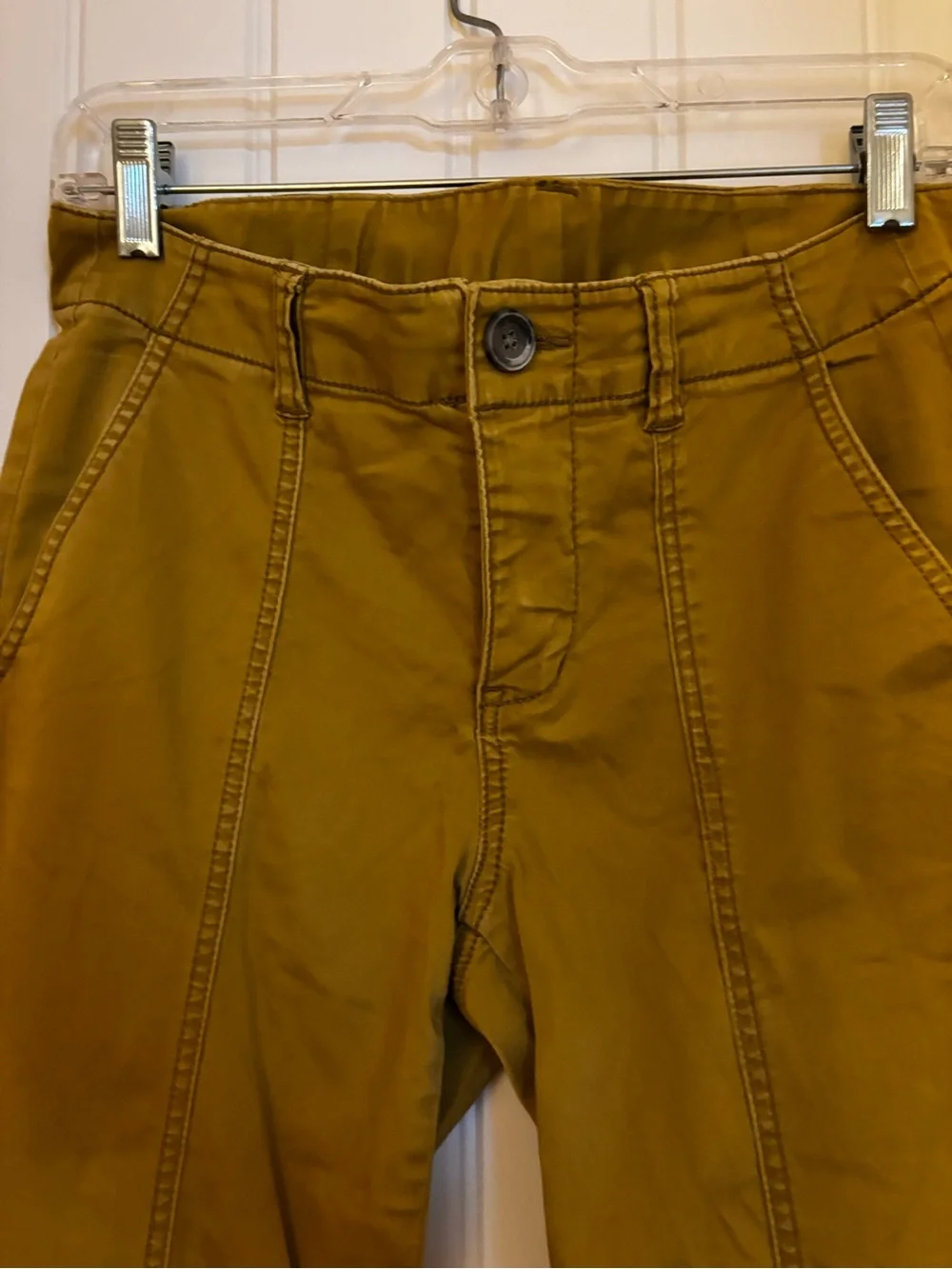 CAbi Mustard Yellow Ankle Cropped Pants